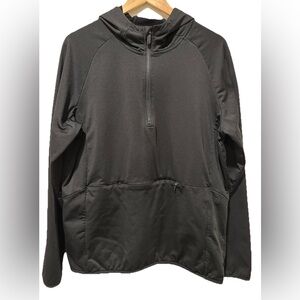 GAIAM Men's Time to Train Black Performance 1/4 Zip Pullover Hoodie, Sz Large.